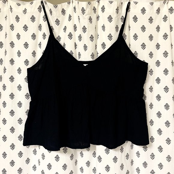 Textured Cotton Peplum Tank Top - Picture 3 of 10
